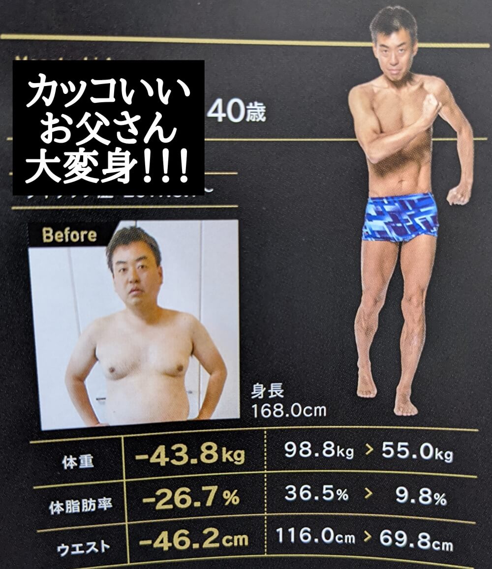 ライザップに90キロの男性が通った結果｜98,8キロ→55,0キロ